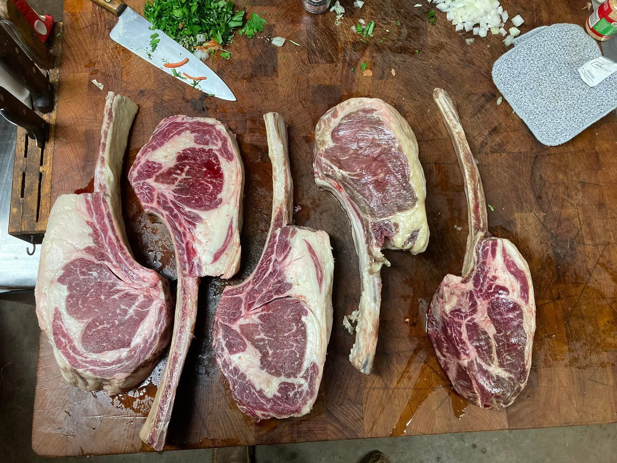 Tomahawk Ribeye Rack Tomahawk Ribeye – 3D Cattle Co. LLC